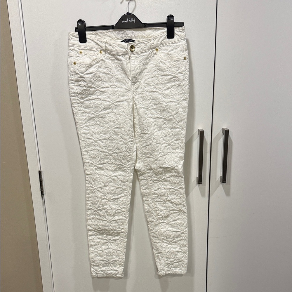 Point Zero Winter White Textured Skinny Pants